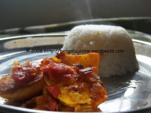 Rice and egg tomato