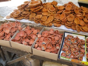 Diyas for sale at a street side stall in Gariahat market, Kolkata