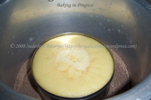 Baking in Progress - inside the pressure cooker